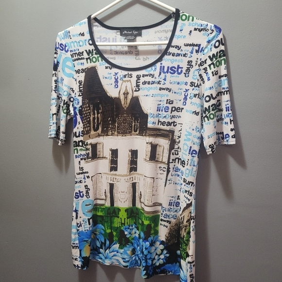 Michael Tyler Short Sleeve Scenic Top XS - Picture 2 of 5